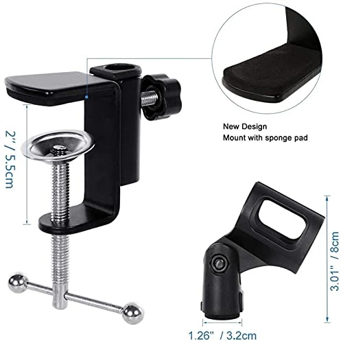 Mic Stand + Mic Clip Holder + Table Mounting Clamp + Pop Filter