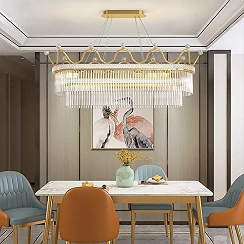 Crystal Chandelier - Golden tricolor light 100*38*30cm