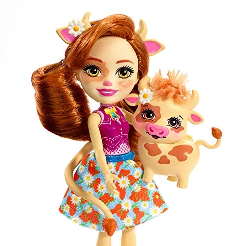 Cailey Cow Doll - 6 Inch + Curdle Animal Friend Figure - Multicolour