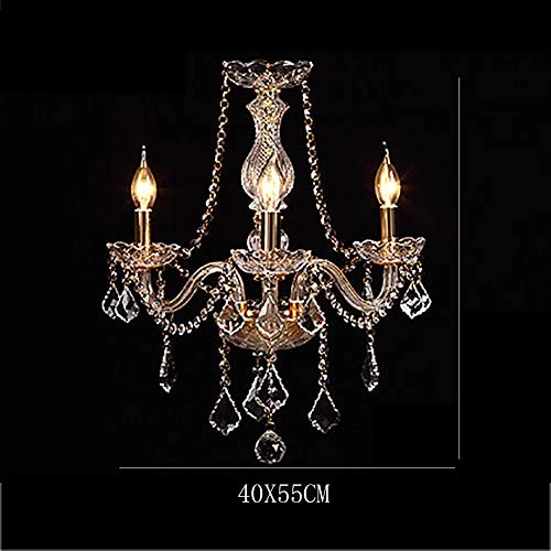 Crystal Chandelier - 3 head Golden.