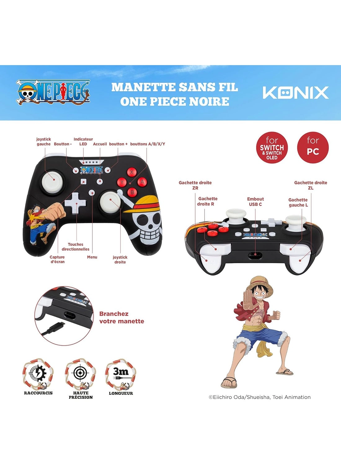 One Piece Gamepad - Black Nintendo Switch