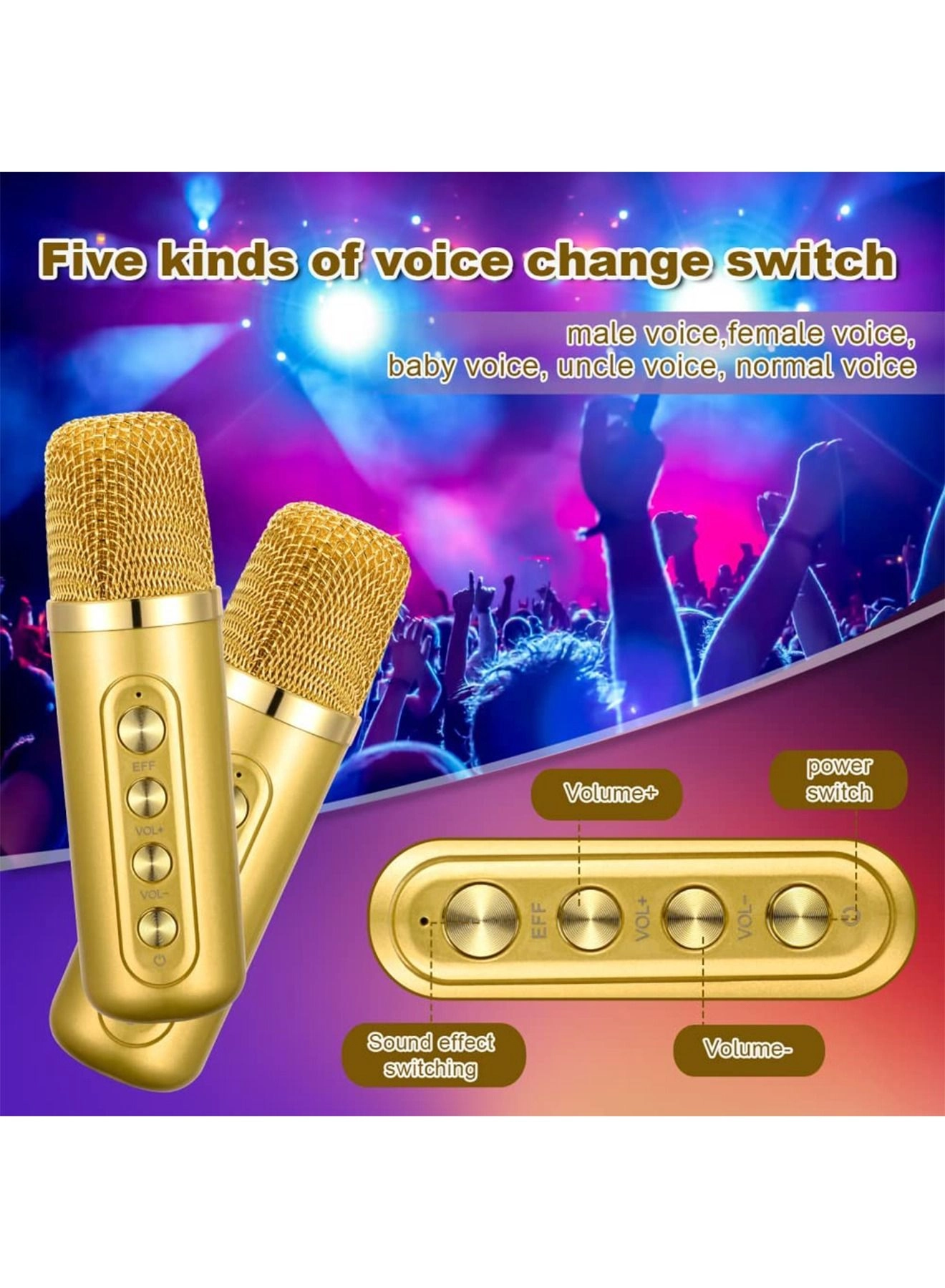 Portable Wireless Karaoke Microphone - two Y21 microphones