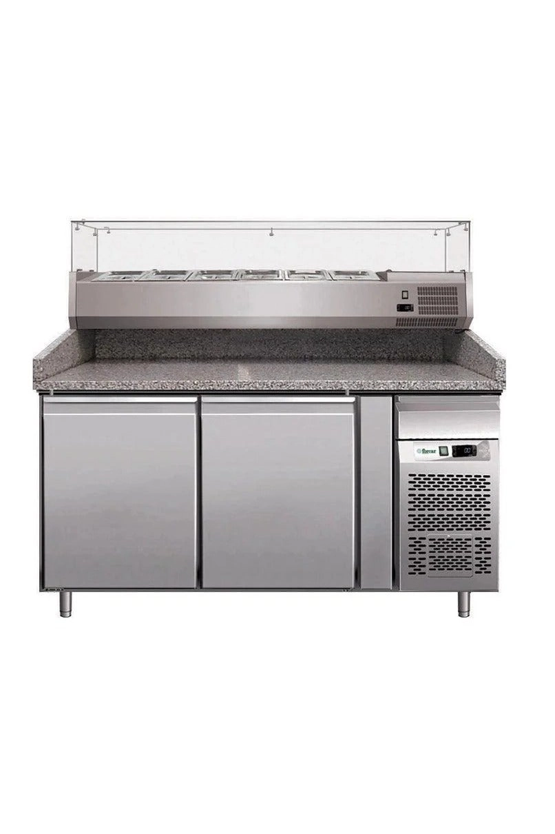 Two Door Pizza Counter Chiller - 390L