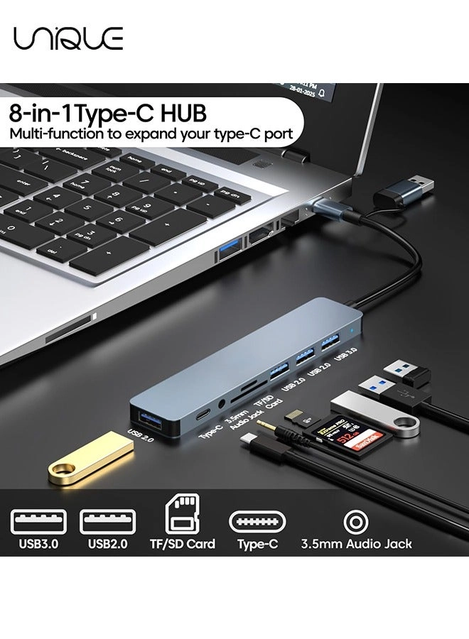 8-in-1 USB + Type C Converter - True