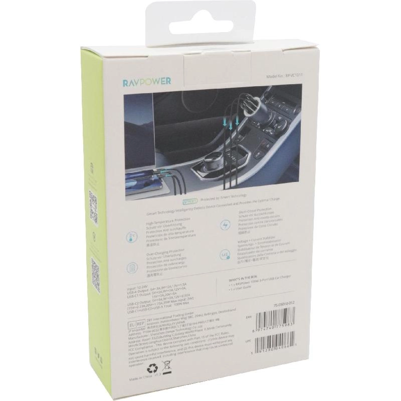 VC1011 - 3 Port Car Charger Grey