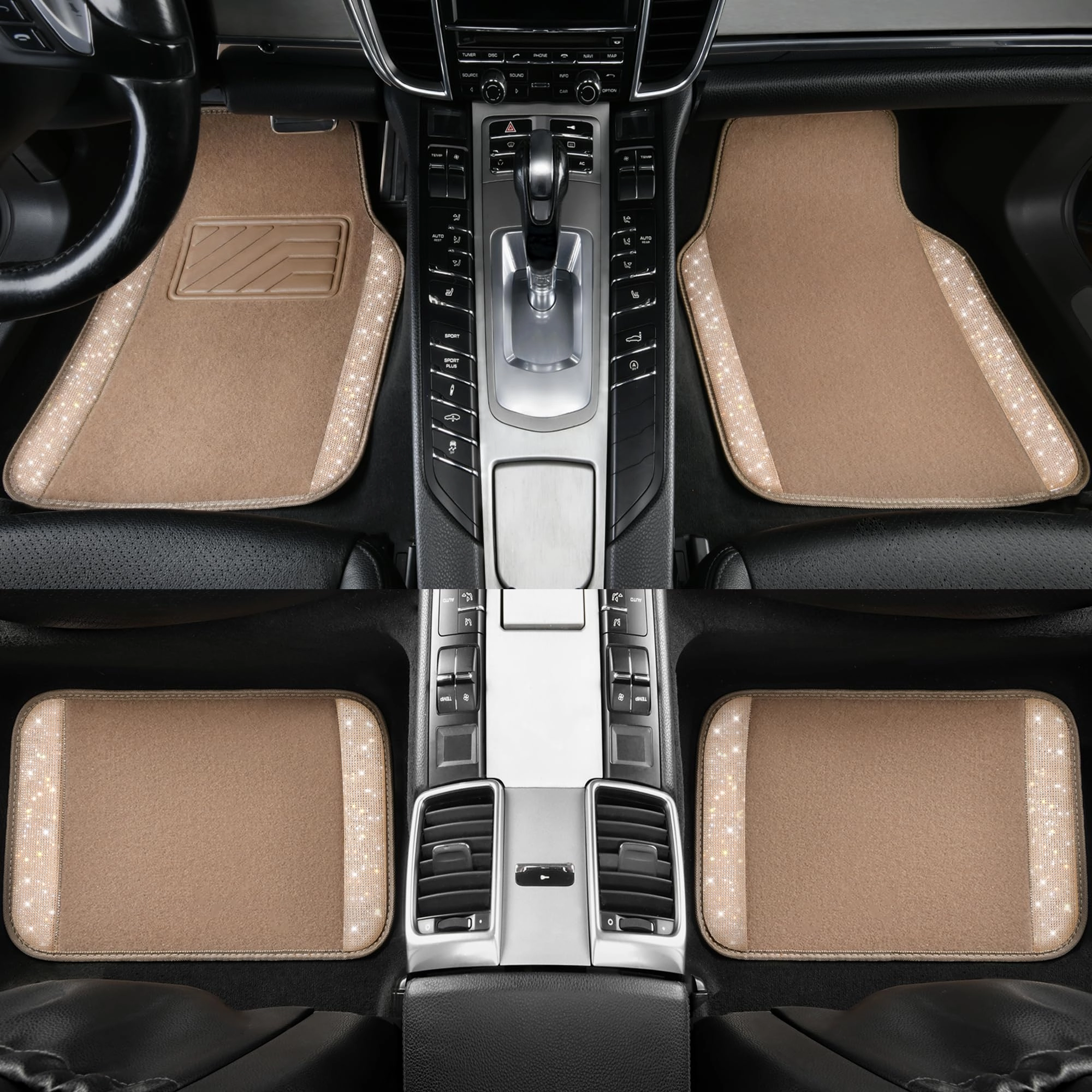 Bling Diamond Car Mats - 4.0 Count Universal Fit
