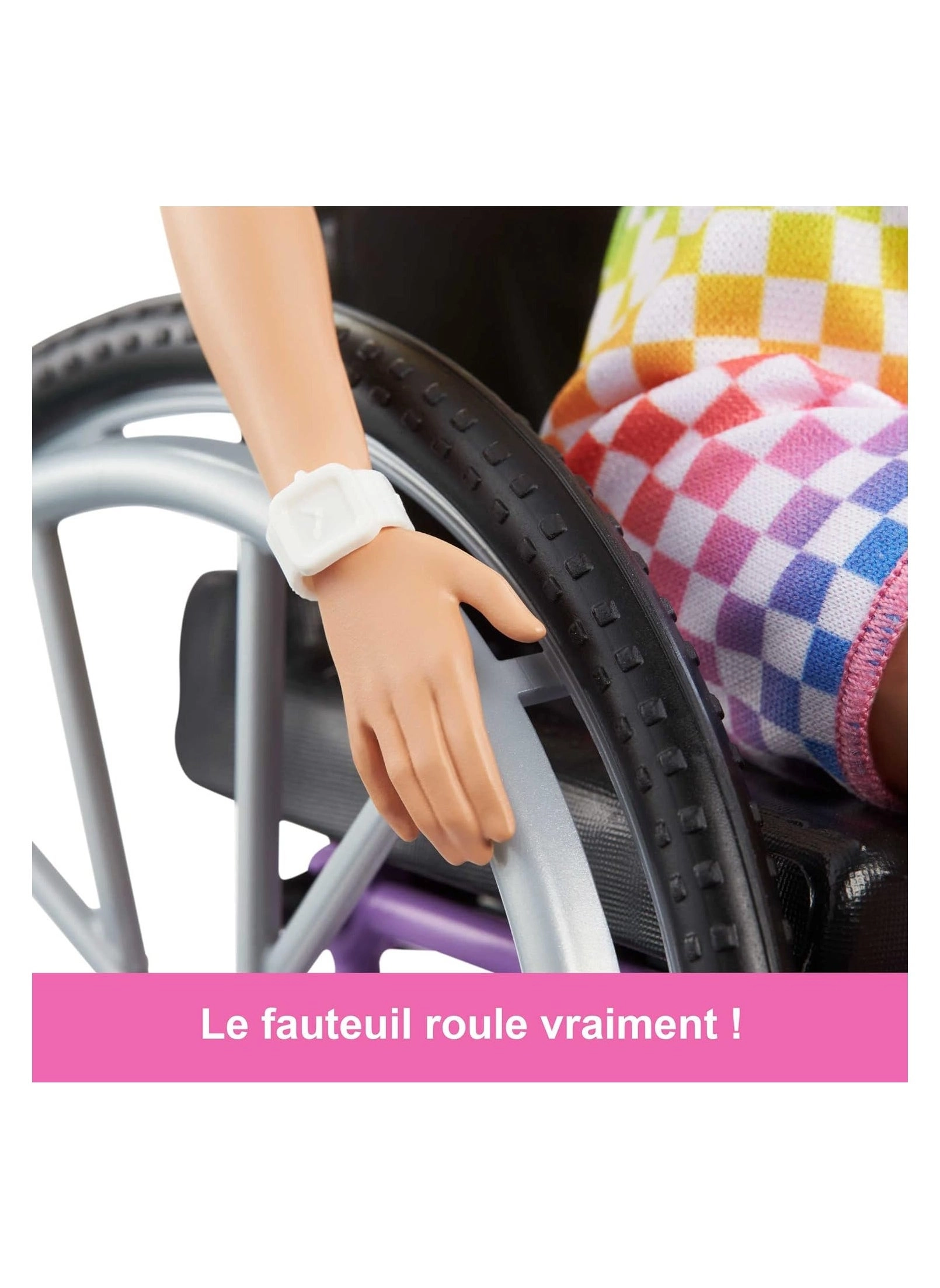 Barbie Fashionistas - Blond Hair Rainbow Dress Wheelchair & Ramp