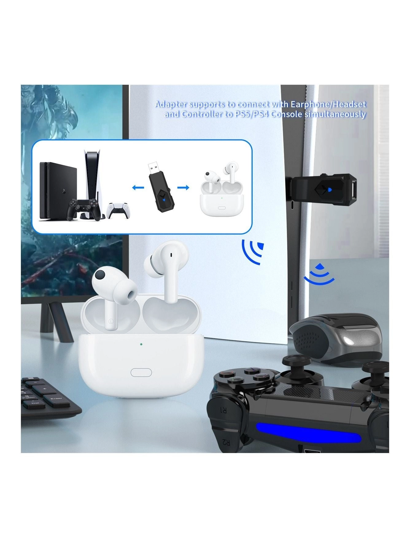Wireless Controller Adapter - Wireless PS5 Windows Nintendo Switch