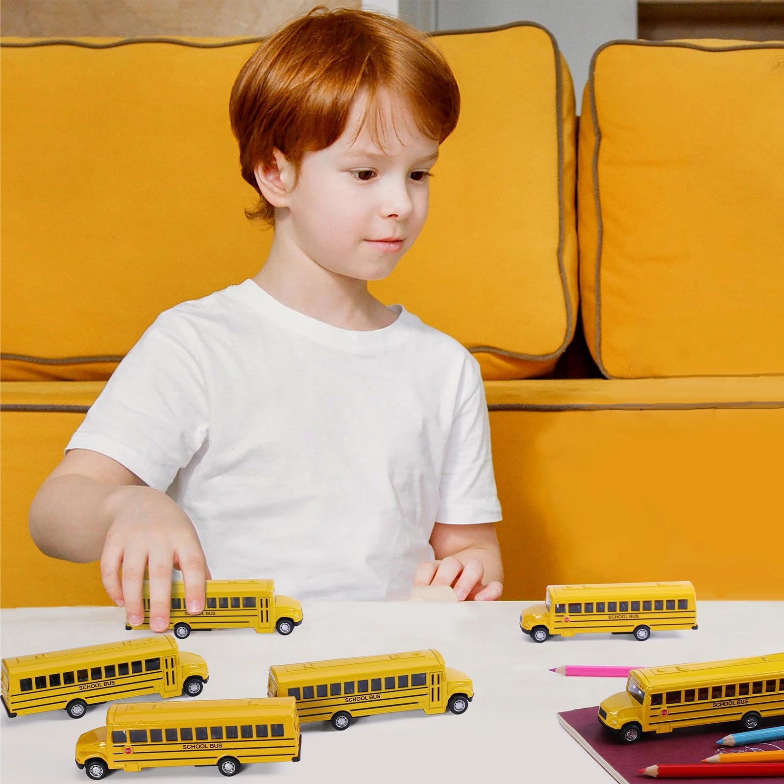 Pull Back School Bus - 2pcs