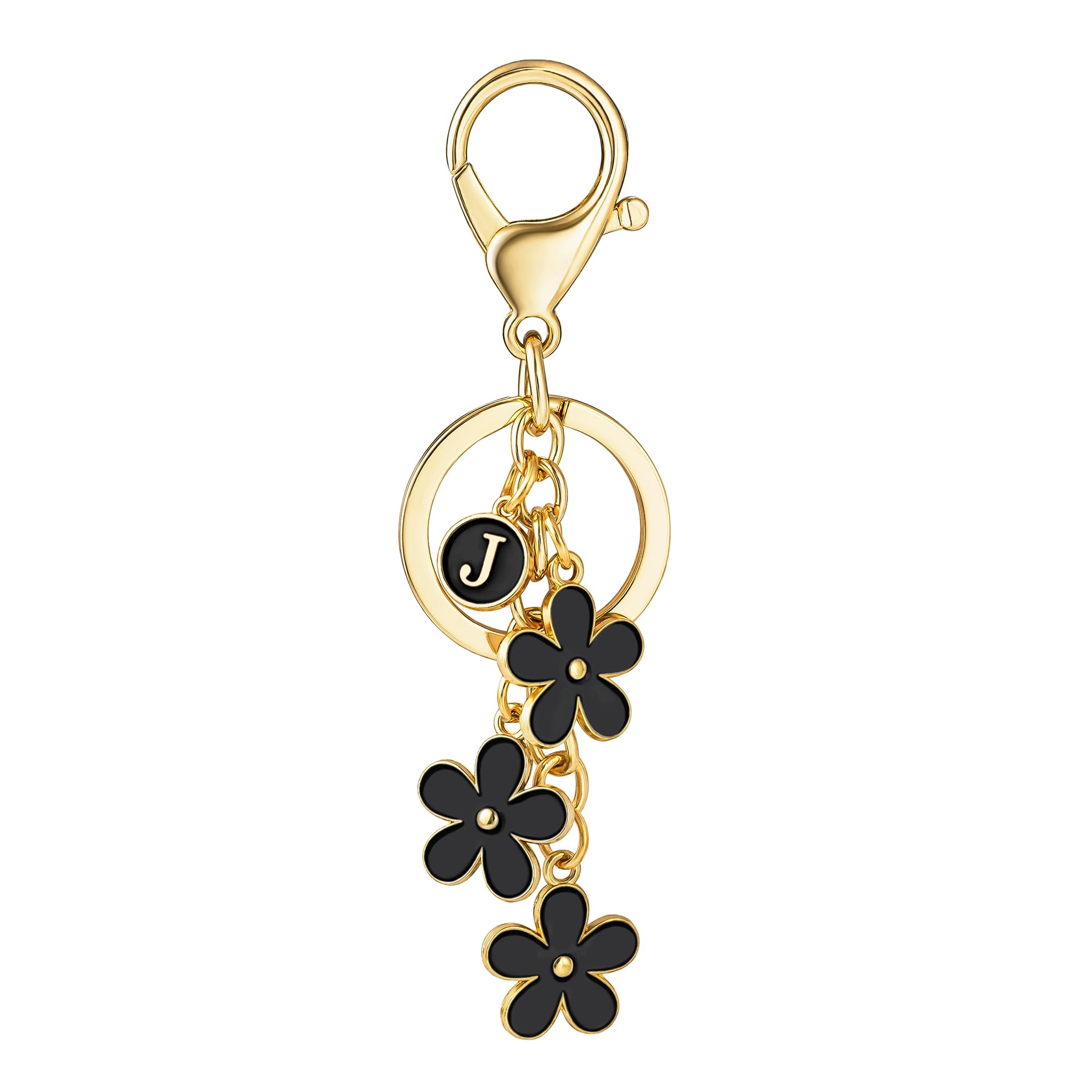 Initial Keychain - Floral