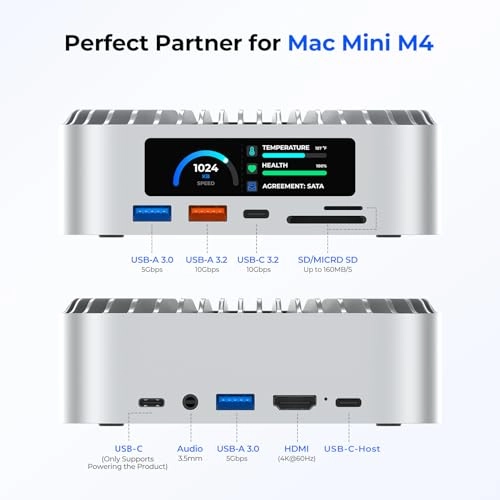 Mac Mini M4 Dock - M.2 NVMe/SATA 4K60Hz 10G USB