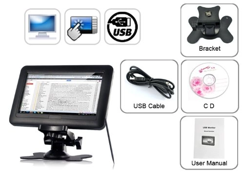 Portable USB Powered Touchscreen Monitor - E205 7 Inch 800 X 480