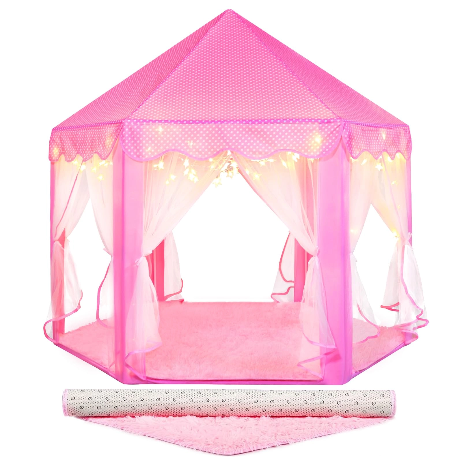 SHENZHEN QIANHAI IYOGO TECHNOLOGY CO., LTD Princess Tent - 48 x 48 x 52 inches Pink