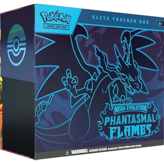 MEGA EVOLUTION ELITE TRAINER BOX - FANTASMATIC FLAMES - 1 Fully Illustrated Promo Card 9 Booster Packs
