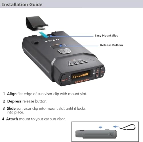 Car Sun Visor Clip Mount - Escort Solo Redline SVCM Beltronics