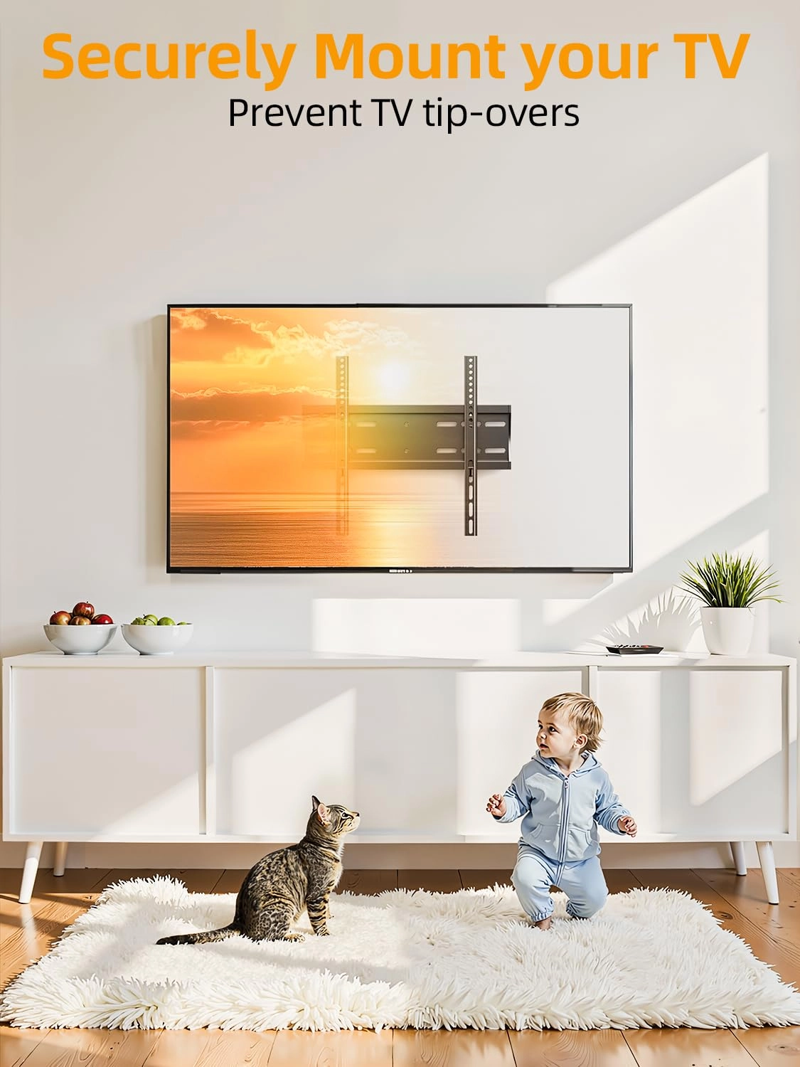 Fixed Low Profile TV Wall Mount - up to 99Lbs 24-65 inch