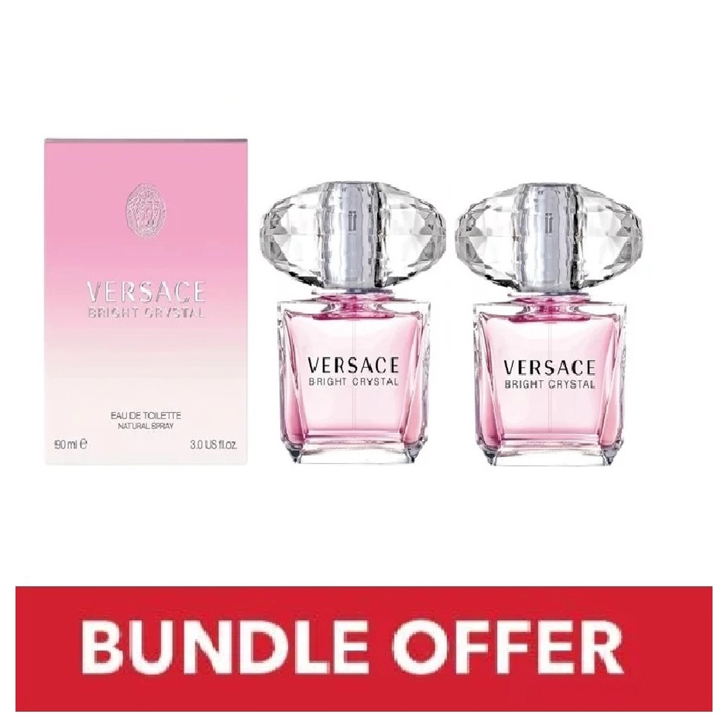 Versace Bright Crystal Eau de Toilette 90ml Bundle