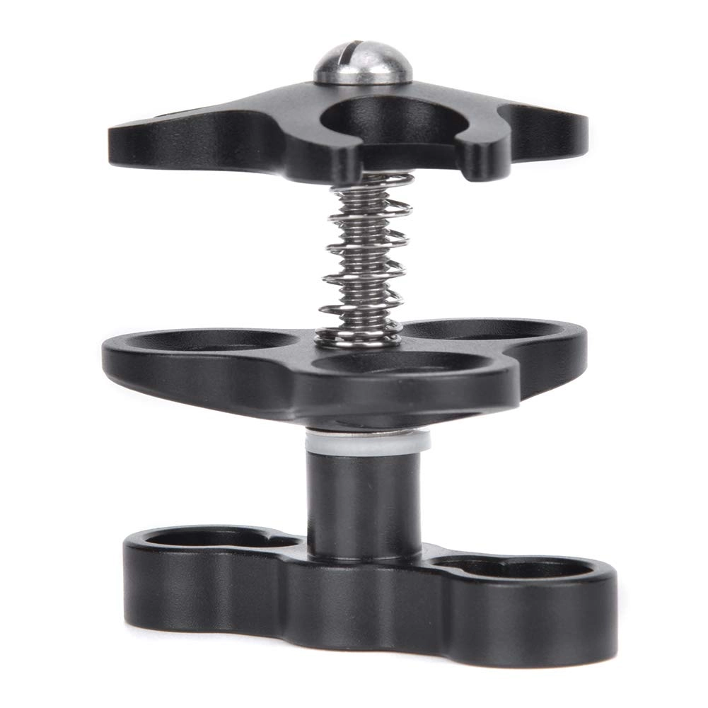 LIYJTK Diving Triple Ball Clamp - Aluminium Alloy Black
