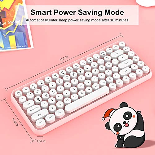 84-Key Keyboard - Retro Round Keycaps Bluetooth