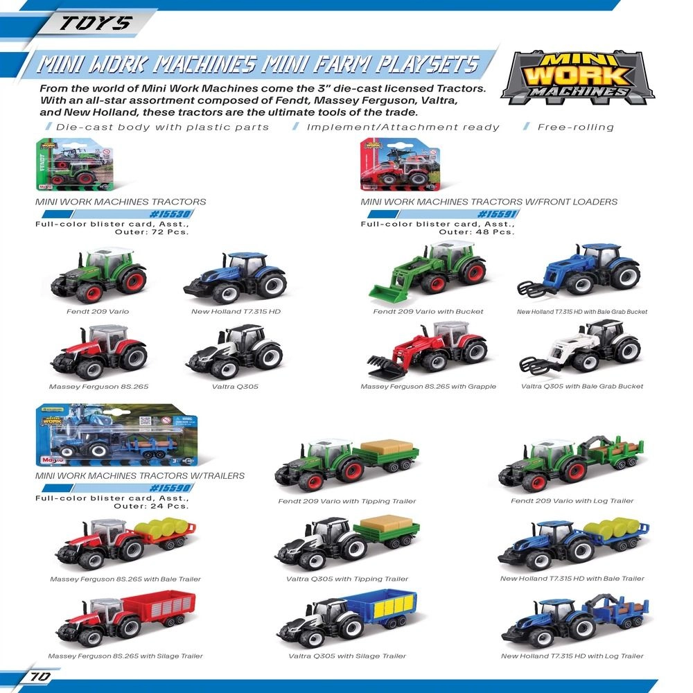 Mini Work Machines Tractor With Front Loader - 1 Pc