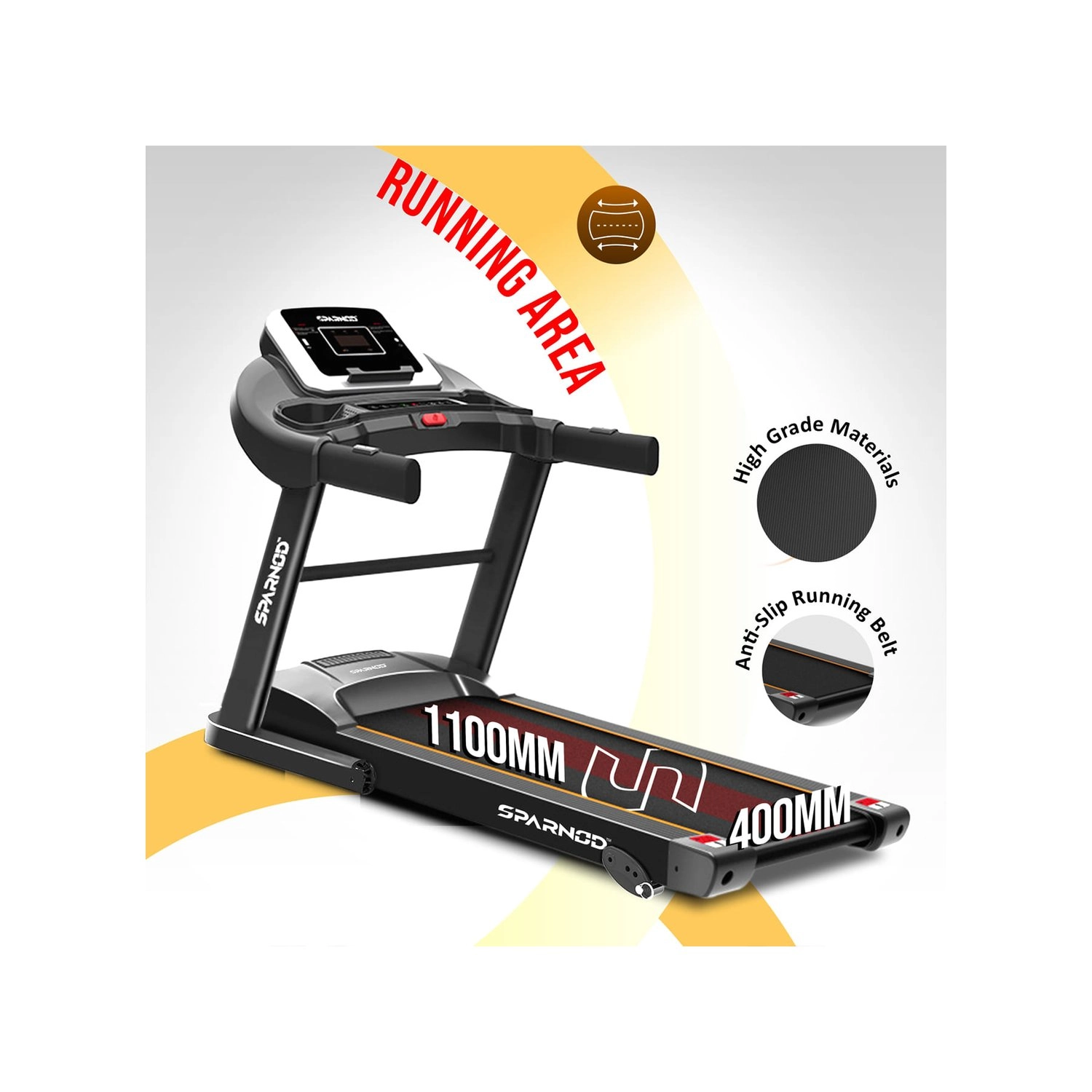 Automatic Motorised Treadmill for Home Use 3hp Dimension2D[width=406.0, height=1016.0]mm