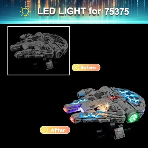 LED Light Kit for LEGO 75375 Millennium Falcon Set