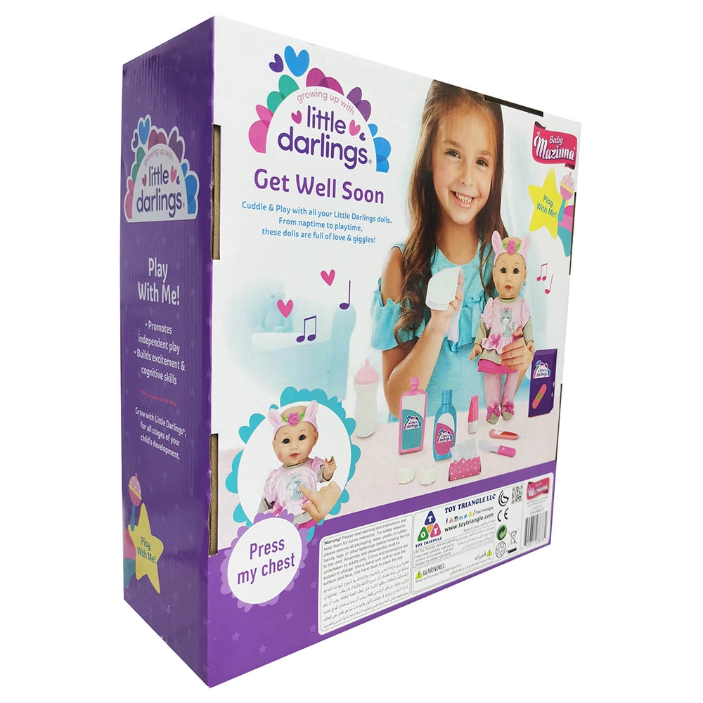 Little Darlings Get Well Soon Doll - 12" 15Pcs Ages 2+