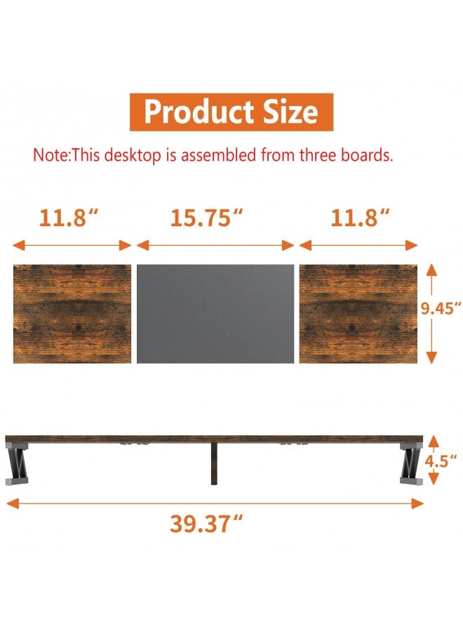 Dual Monitor Stand Riser - Large Wood with Storage
