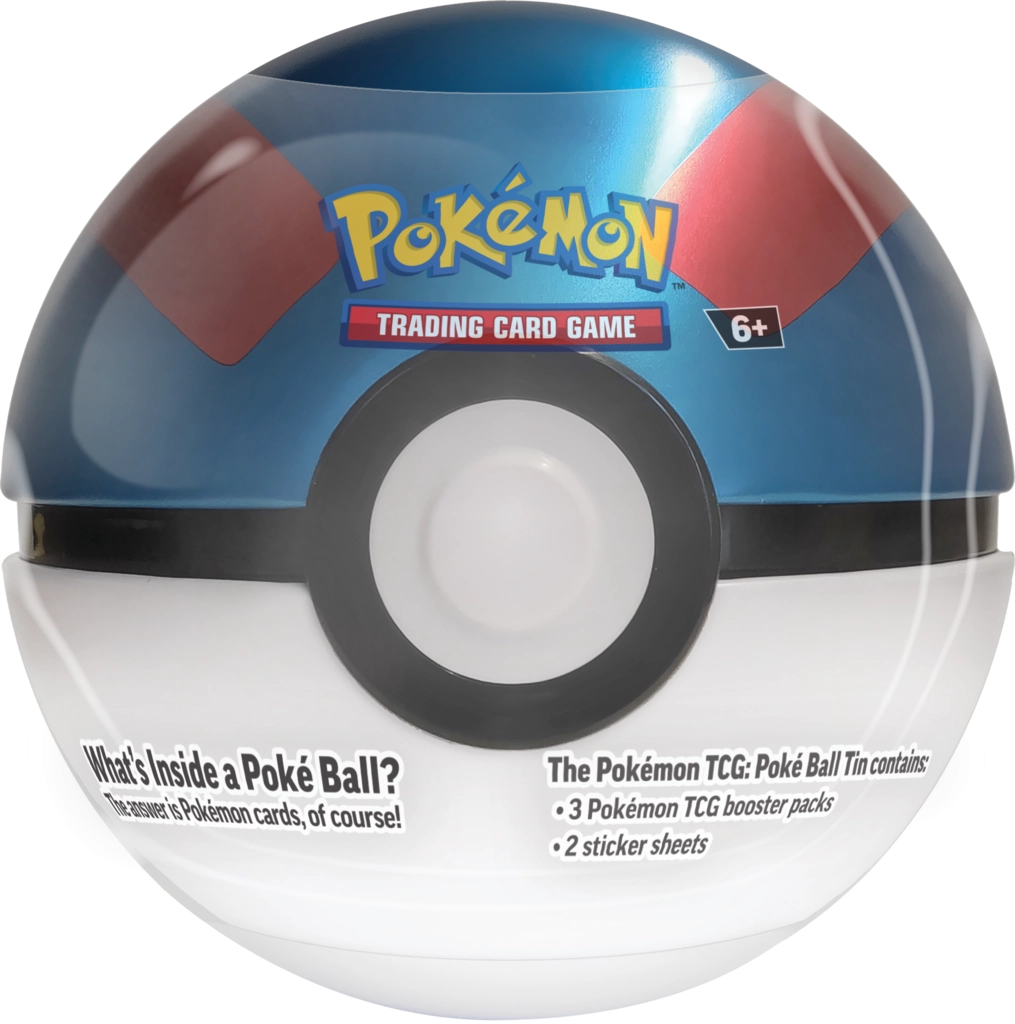 Pokeball Tin - 3 Booster Packs 2 Sticker Sheets