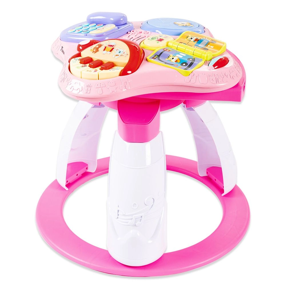 3-In-1 Baby Walker Rotating Chair & Table Playset - Pink Suitable for 6 months and above