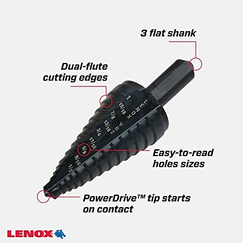 Step Drill Bit - 1 1/2-Inch to 1-Inch