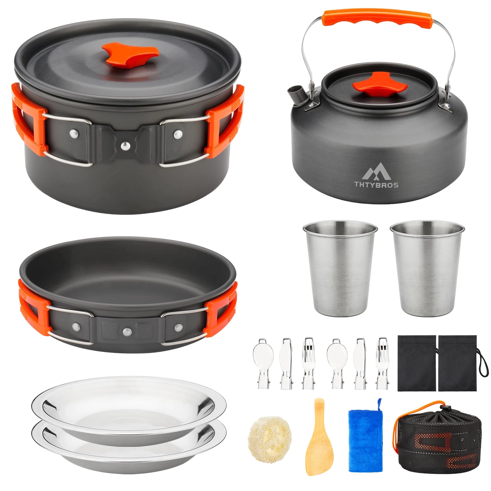 WEIJIEJIXIE Camping Cookware Kit - 17pcs 1.70L 1.15L