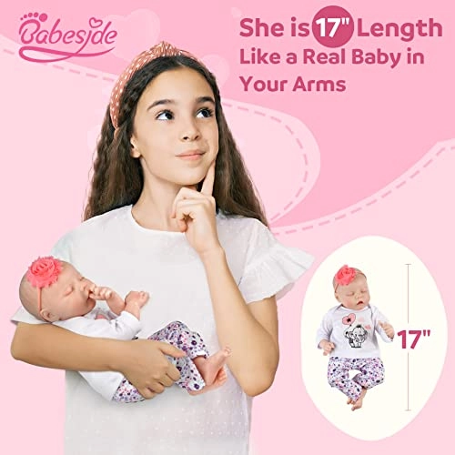 Reborn Baby Doll - 17 Inch Soft Fabric Body Sleeping Ages 3 months+