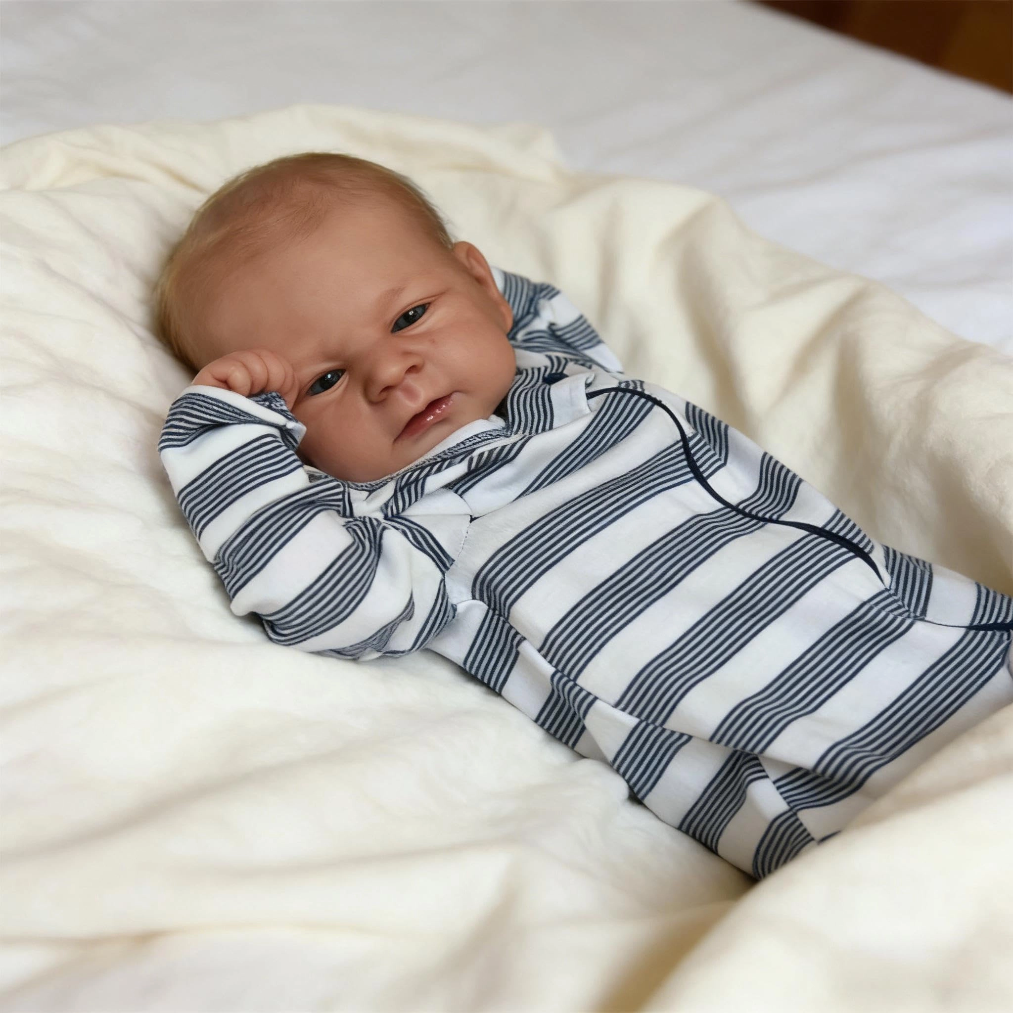 Elijah Reborn Baby Doll - 17 inch Silicone Blue Eyes Ages 3+