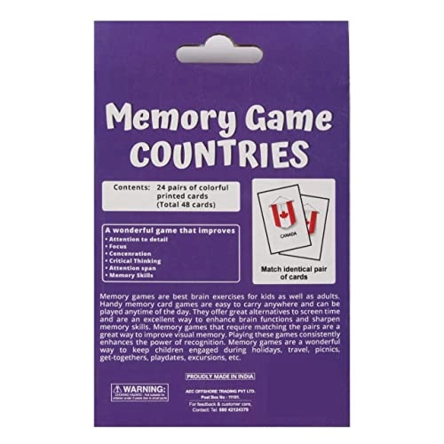 Memory Game Countries Flags Kit - 24 months and up 48 pieces