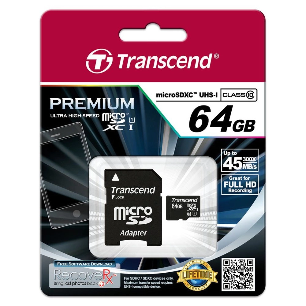 TS64GUSDU1 MicroSDXC Class 10 64GB