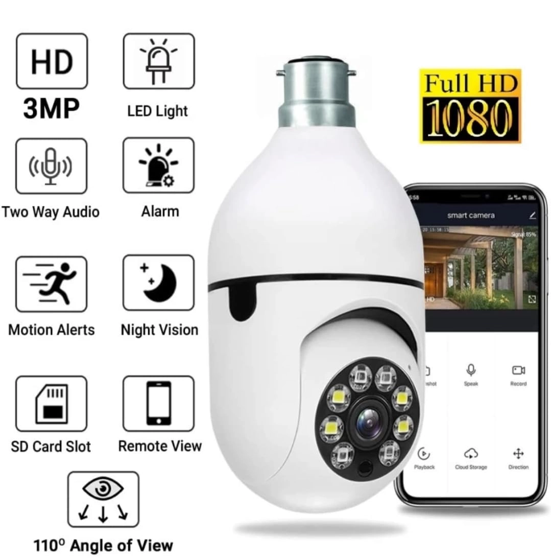 Bulb Shape 360 Camera 1080p