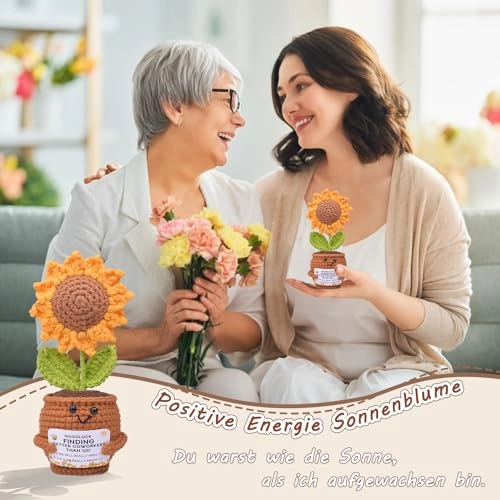 Pocket Hug Positive Sunflower Crochet - Fabric