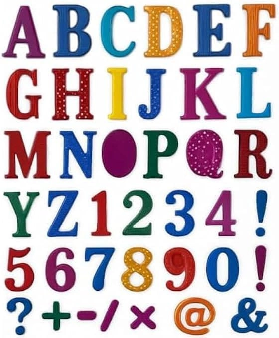 FITTO English Alphabet & Number Sticker Book Arithmetic Symbols 9 pcs