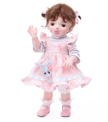 Reborn Style Ball Jointed Doll - 20 Inch Full Vinyl Brown Glass Eyes Ages 14+
