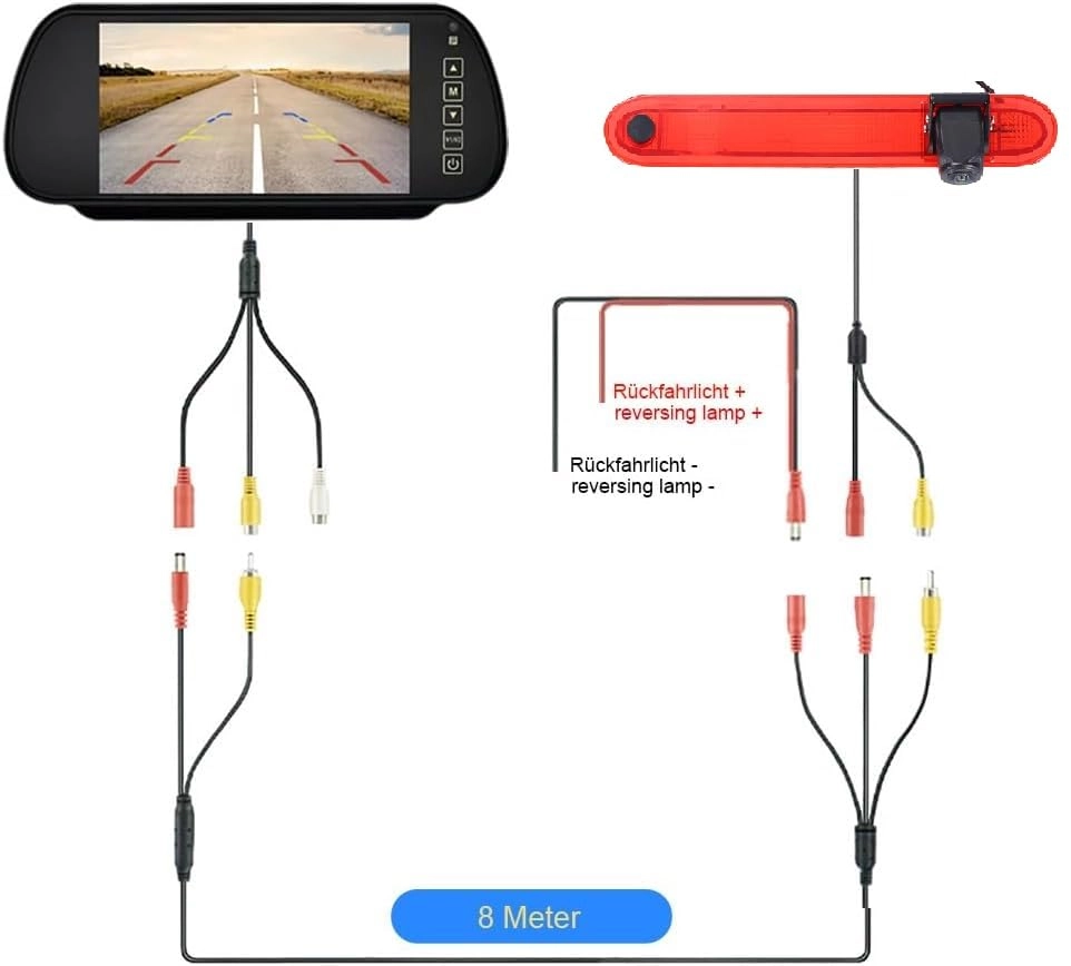 Rear View Camera + TFT LCD Screen Car Monitor - 7 Inches