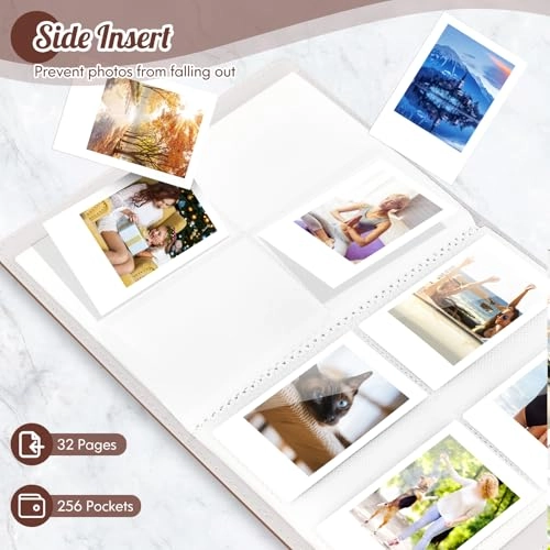 3.5x2.3" 256 Pockets PU Leather Photo Album