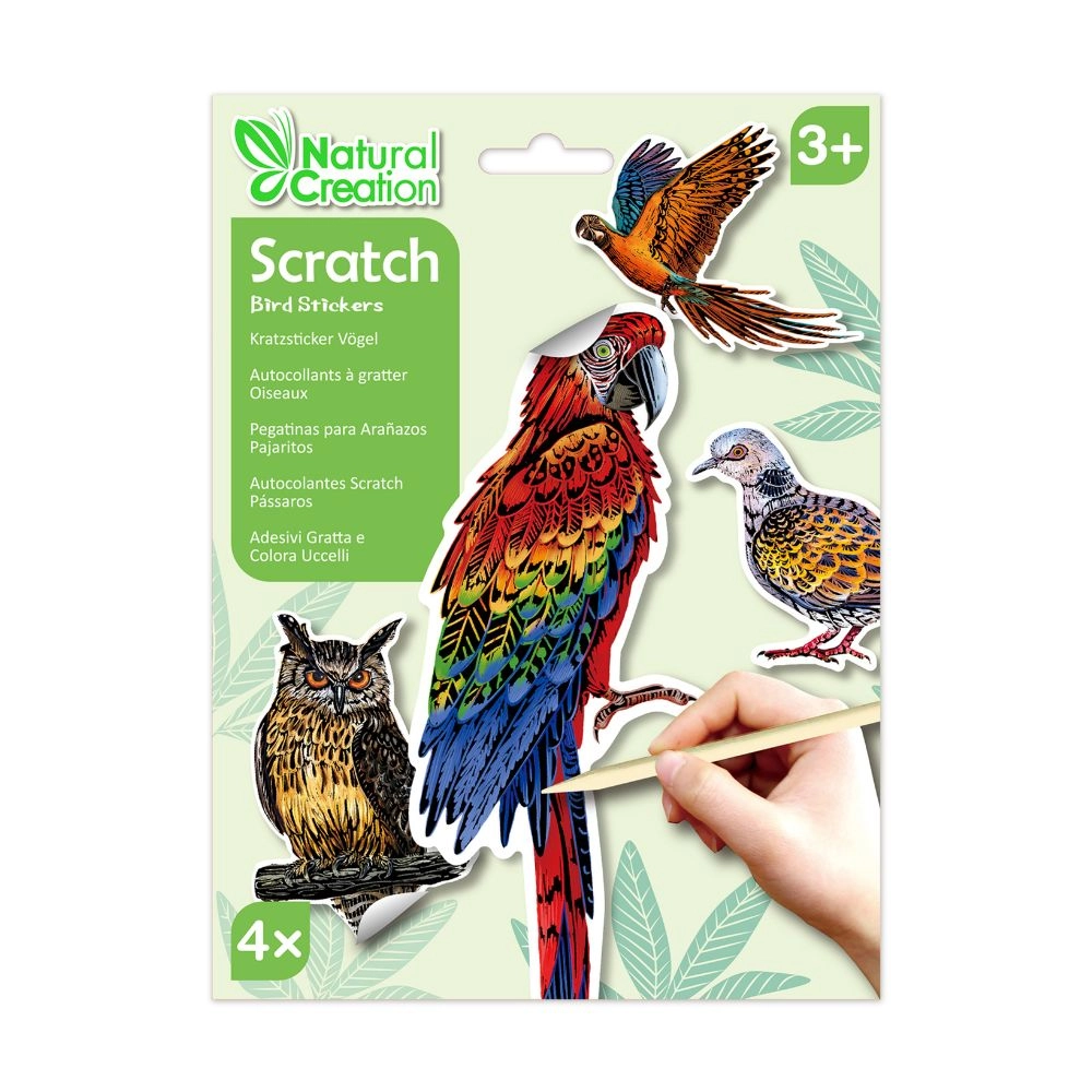Avenir Scratch Bird Stickers - 4Pcs