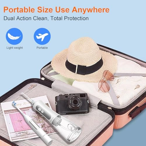 Sonic Electric Toothbrush - Rechargeable 2000mAh + Water Flosser - 2500mAh 300ml Tank