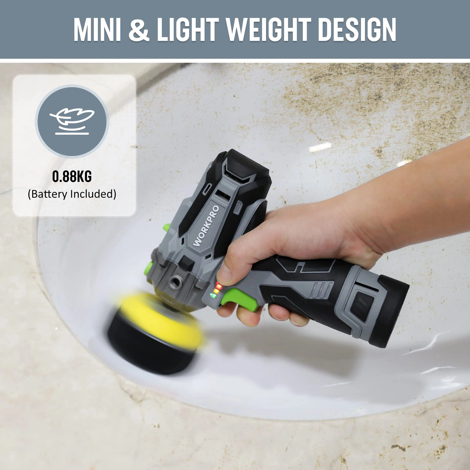 Cordless Buffer Polisher - 12 V Variable Speed