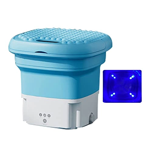 Portable Mini Washing Machine, 2.8l Foldable Laundry Tub, 36w Ultrasonic Washing Machine With Handle For Camping Home Travel Apartments Dorms, Personal Cleaning Machine For Socks Underwear