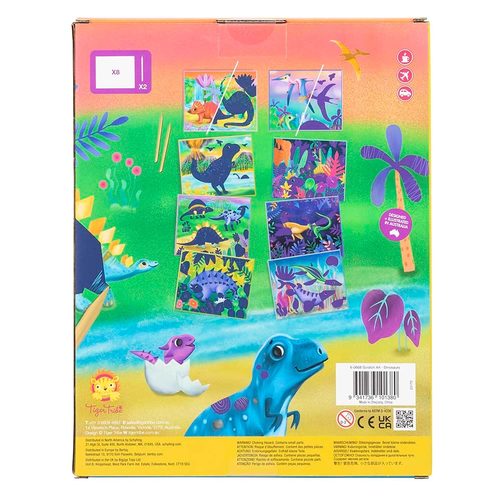 Scratch Art Kit - 5-8 years 8 cards 2 wooden etching tools