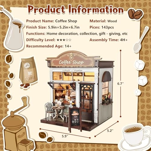Coffee Shop Book Nook Kit - Retro Coffee Shop