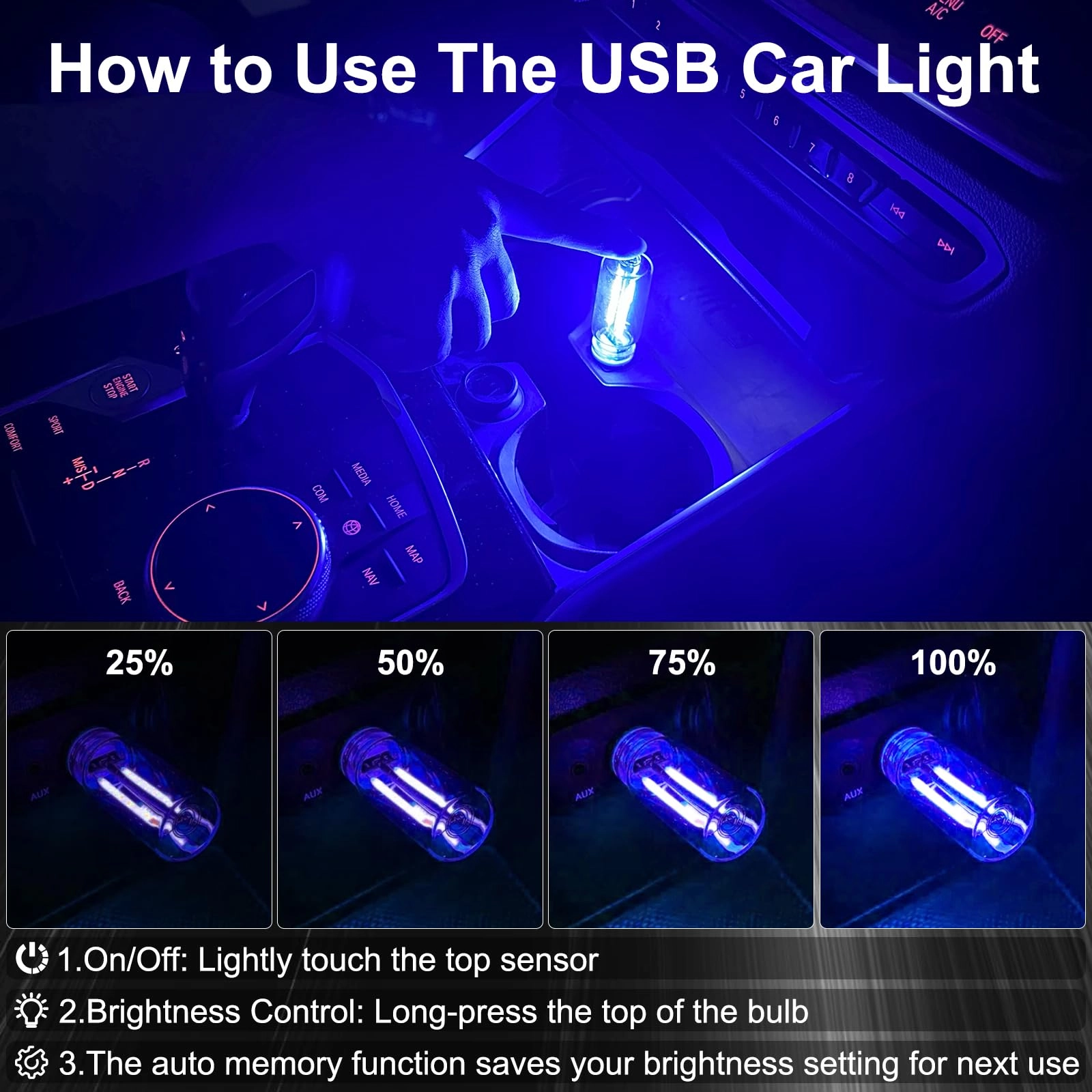 USB Night Light - USB blue