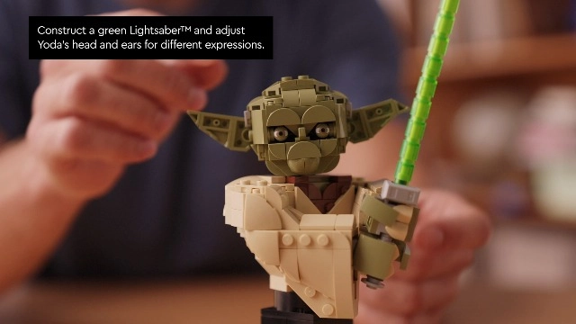 Star Wars Yoda Bust (75438) - Display Model Kit with Green Lightsaber